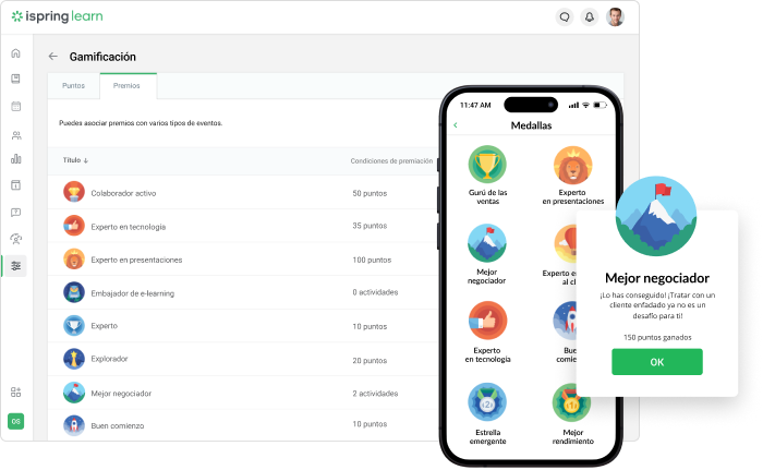 iSpring Learn Capacitación y desarrollo de los trabajadores